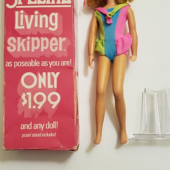 Vintage 1969 Skipper Doll with Original Trade In Box by Mattel/Barbie, Swimsuit+ - Picture 2 of 15